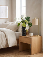 Modern White Rose and Orchid Faux Floral Arrangement