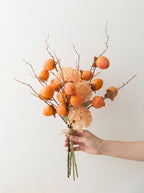 Nordic Golden Persimmon Harvest Faux Floral Arrangement