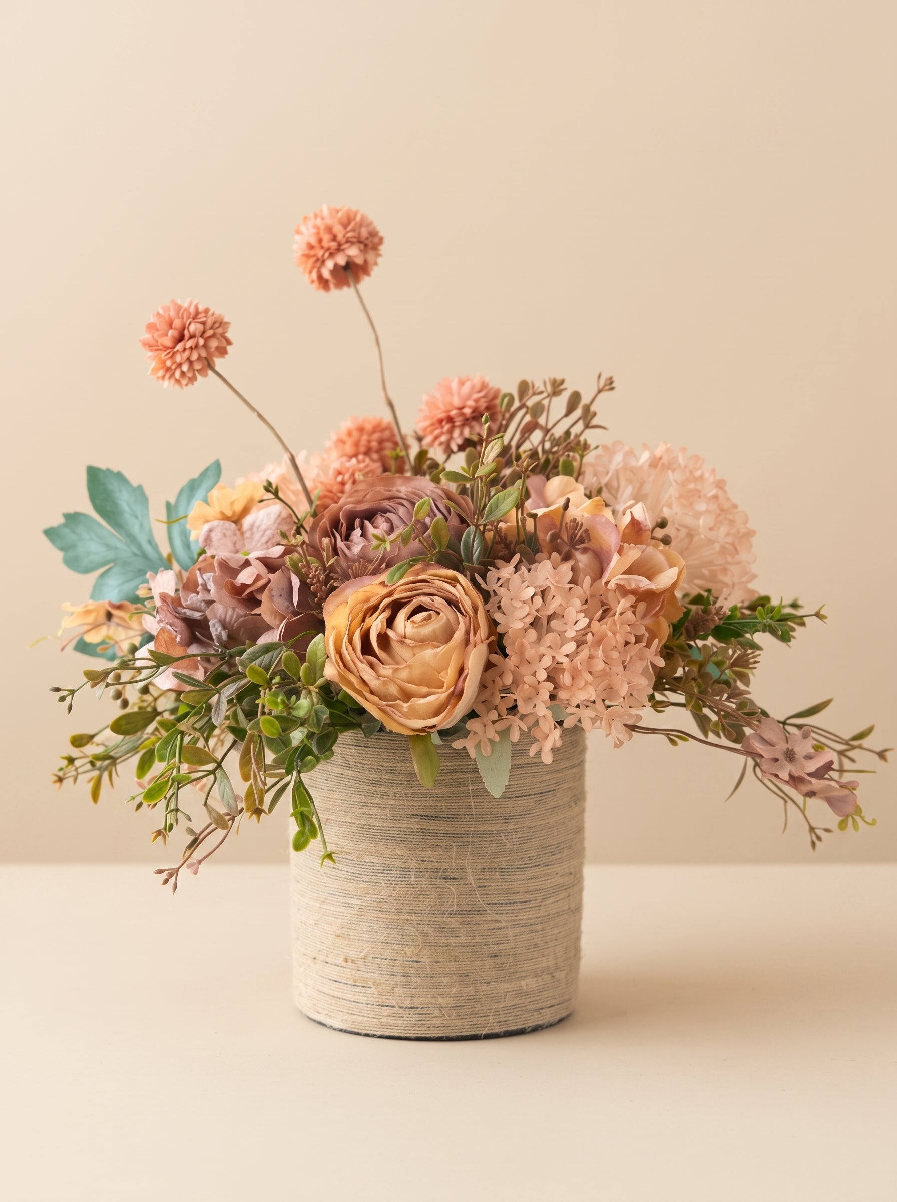 European Vintage Peony Rose Romantic Artificial Floral Arrangement