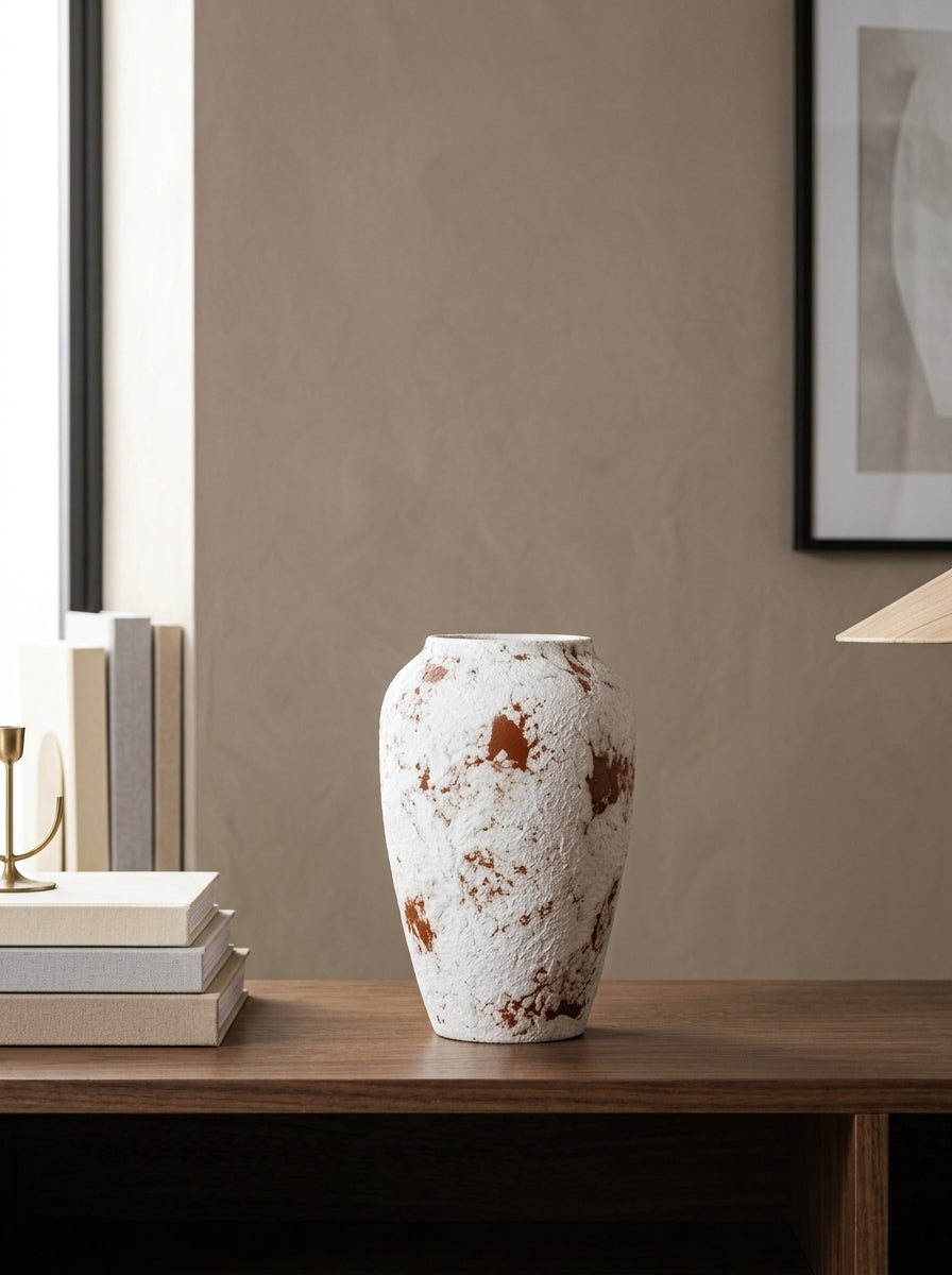 Wabi-Sabi Weathered Terracotta Vase