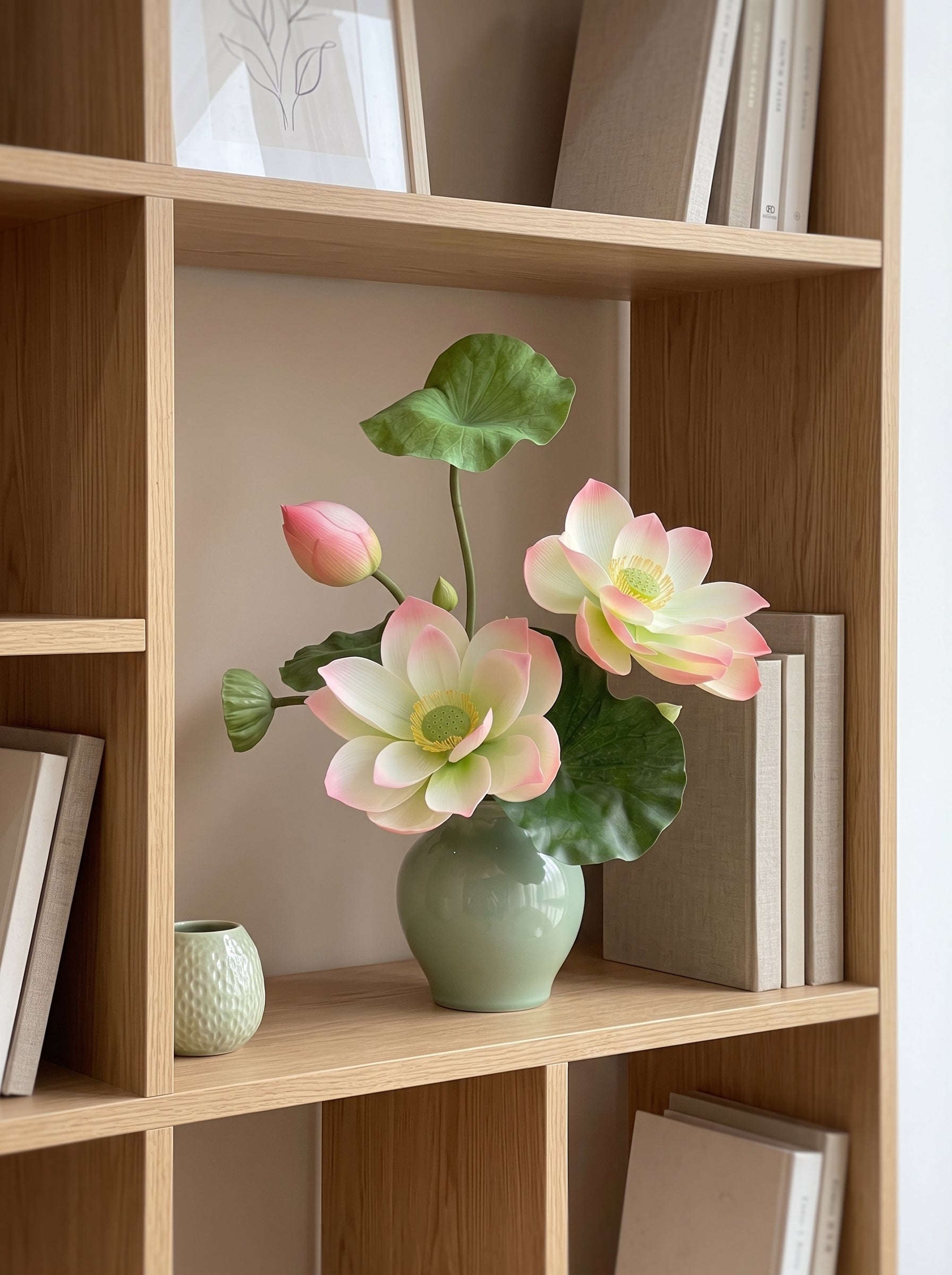 Serene Zen Lotus Bloom Botanical Artificial Floral Arrangement