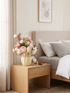 Creamy Blush Rose and Peony Faux Floral Arrangement