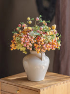 Elegant Orange-Toned Faux Blueberry & Berry Branch Arrangement