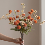 Caramel Pom-Pom & Daisy Artificial Floral Arrangement