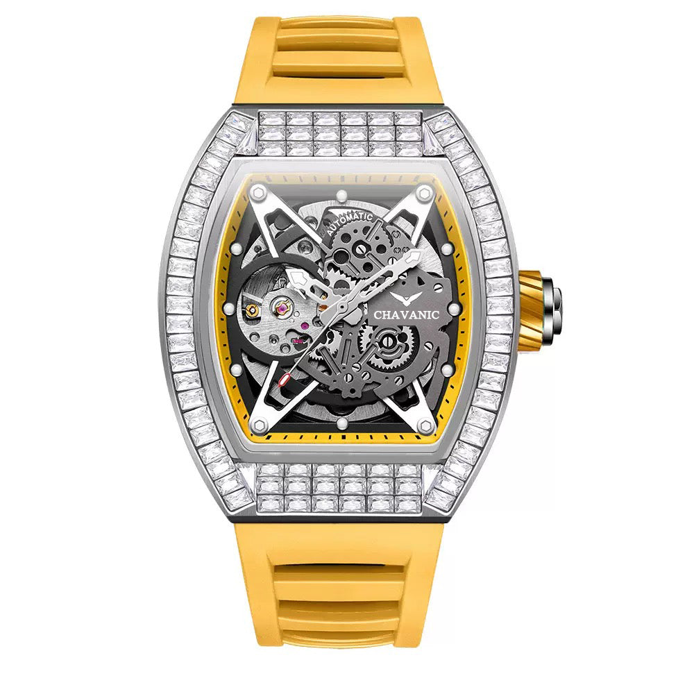 Men's Luxury Automatic Watch with Diamond-Set Bezel