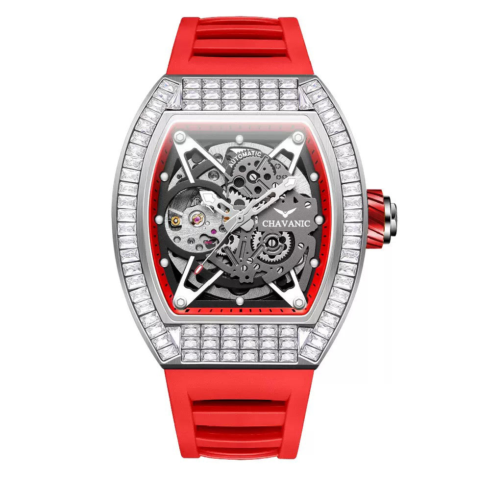 Men's Luxury Automatic Watch with Diamond-Set Bezel