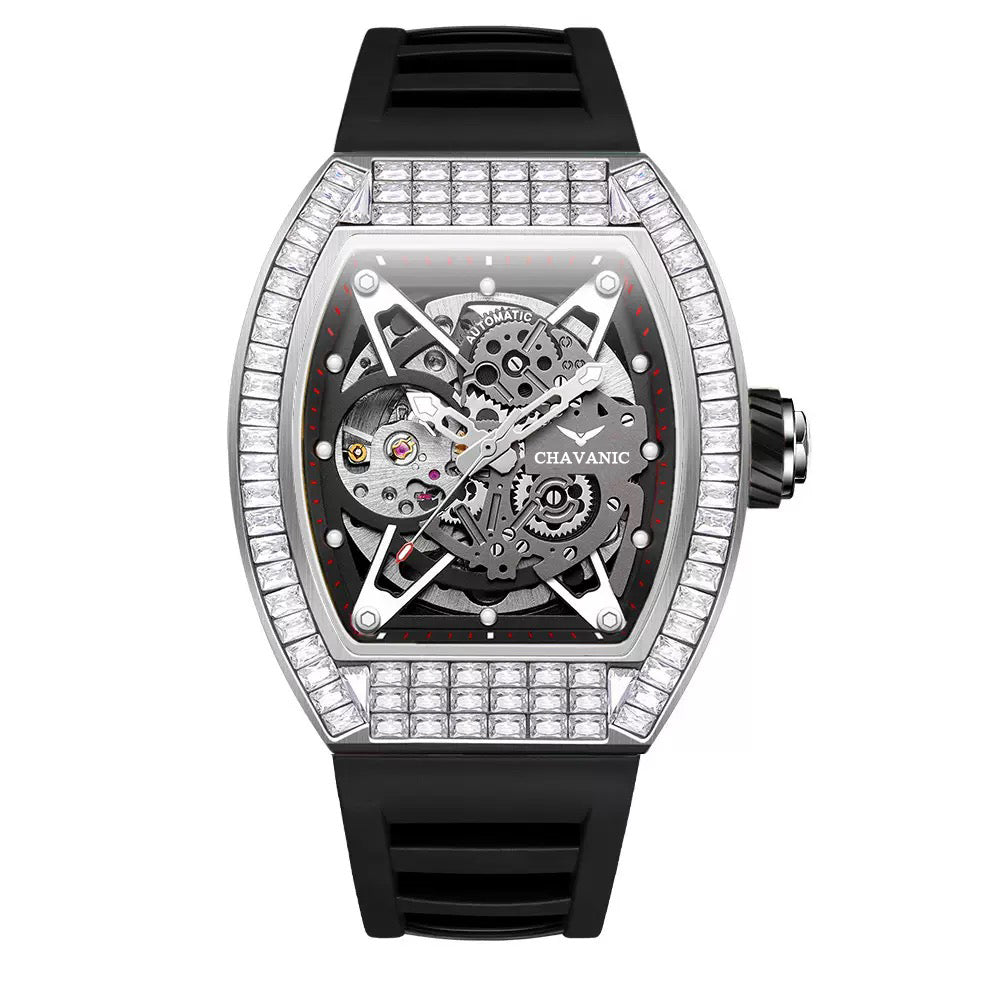Men's Luxury Automatic Watch with Diamond-Set Bezel