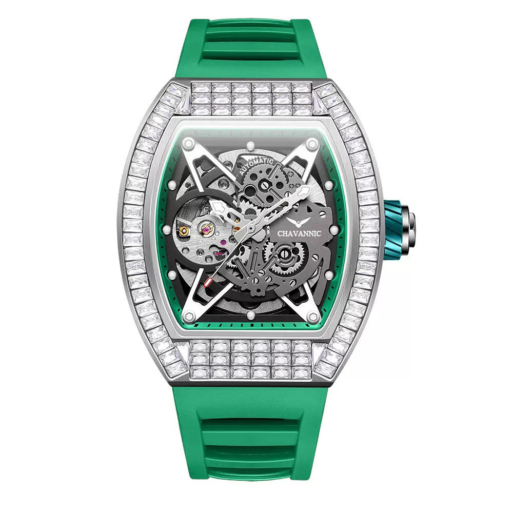 Men's Luxury Automatic Watch with Diamond-Set Bezel