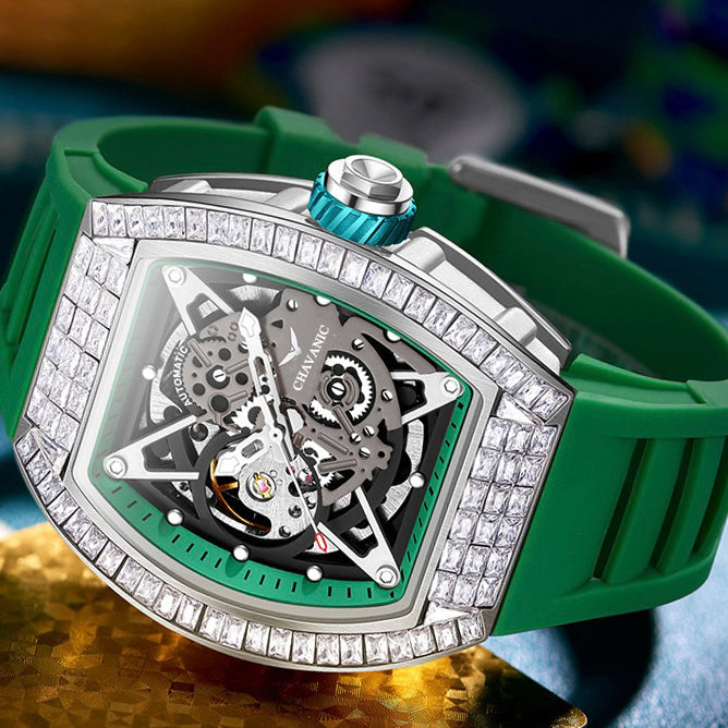 Men's Luxury Automatic Watch with Diamond-Set Bezel