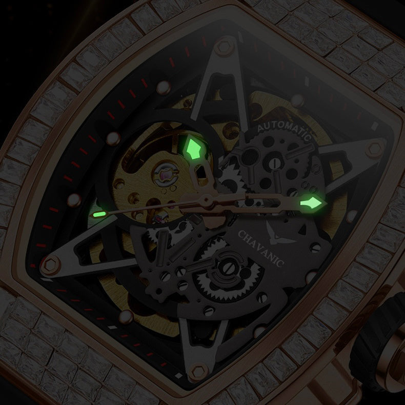Men's Luxury Automatic Watch with Diamond-Set Bezel