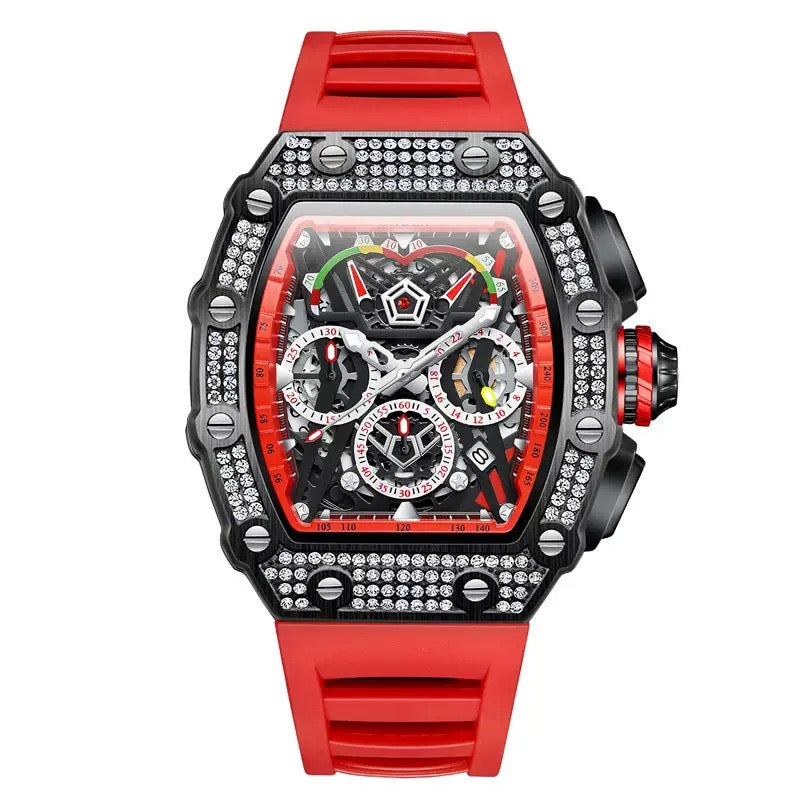 Men's Luxury Nebula Sport Automatic Watch with Diamond-Set Bezel