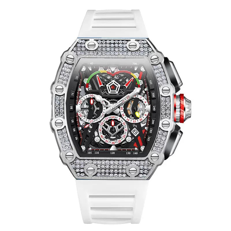 Men's Luxury Nebula Sport Automatic Watch with Diamond-Set Bezel