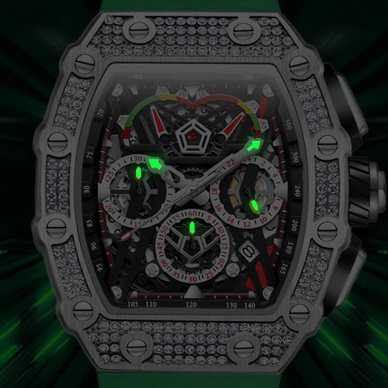 Men's Luxury Nebula Sport Automatic Watch with Diamond-Set Bezel