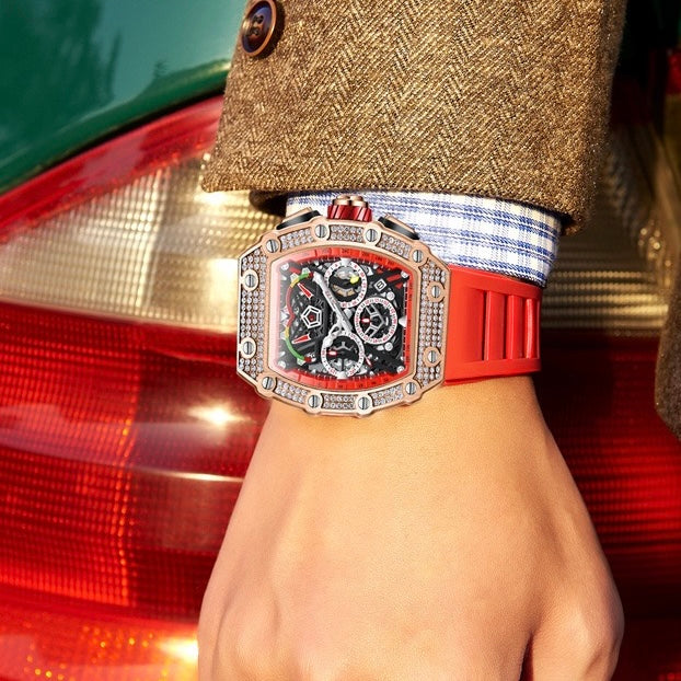 Men's Luxury Nebula Sport Automatic Watch with Diamond-Set Bezel