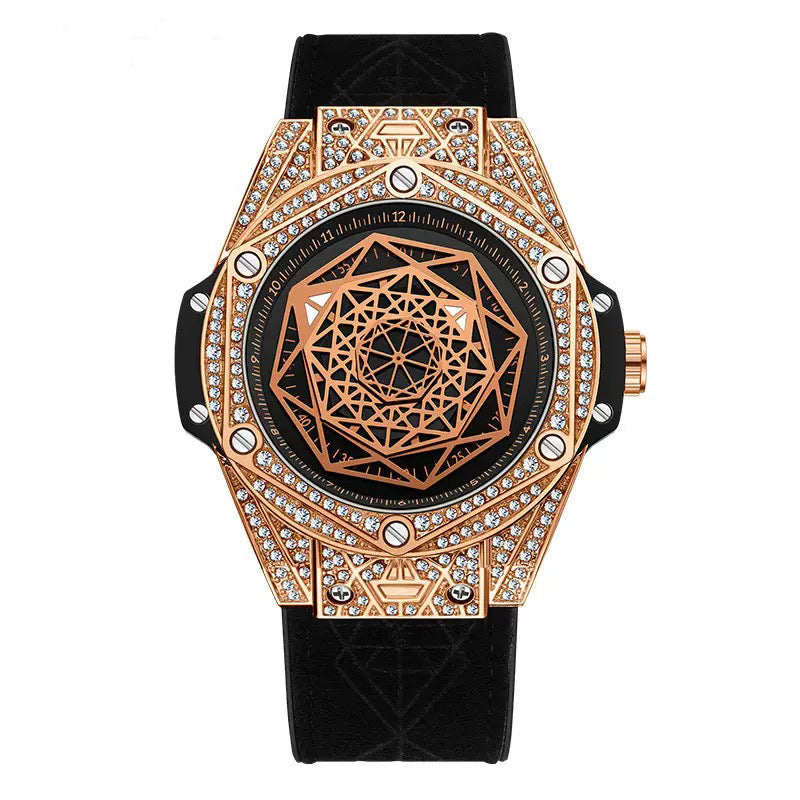 Men's Luxury Velocity Chrono Automatic Watch with Diamond-Set Bezel