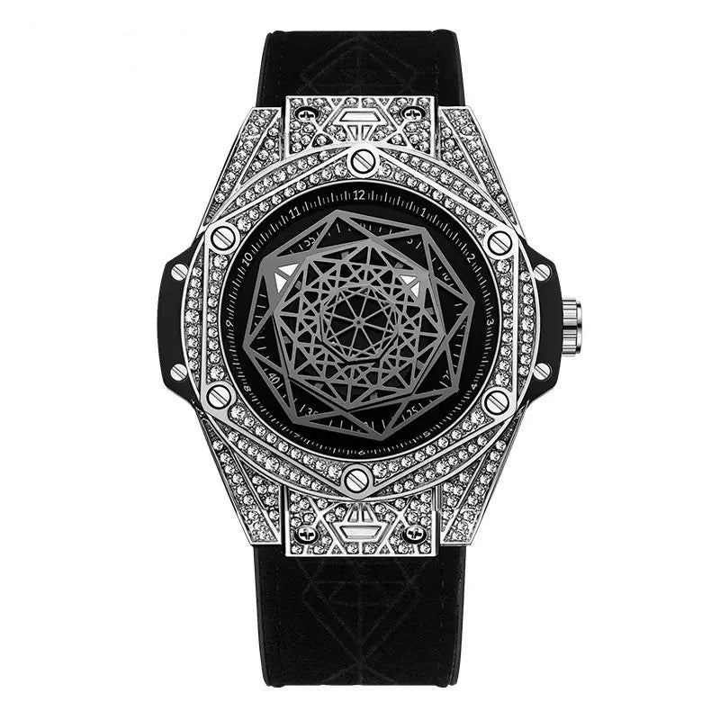 Men's Luxury Velocity Chrono Automatic Watch with Diamond-Set Bezel