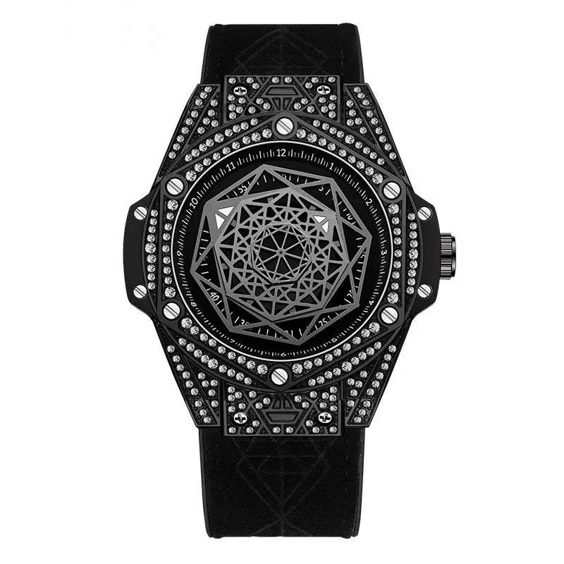 Men's Luxury Velocity Chrono Automatic Watch with Diamond-Set Bezel