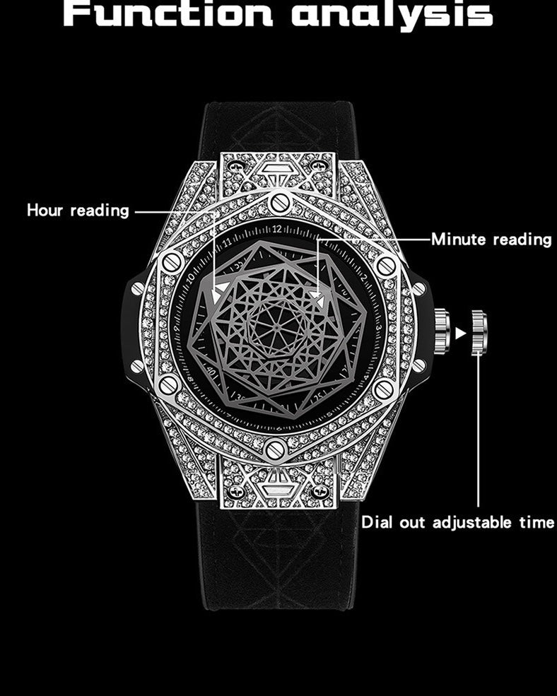 Men's Luxury Velocity Chrono Automatic Watch with Diamond-Set Bezel