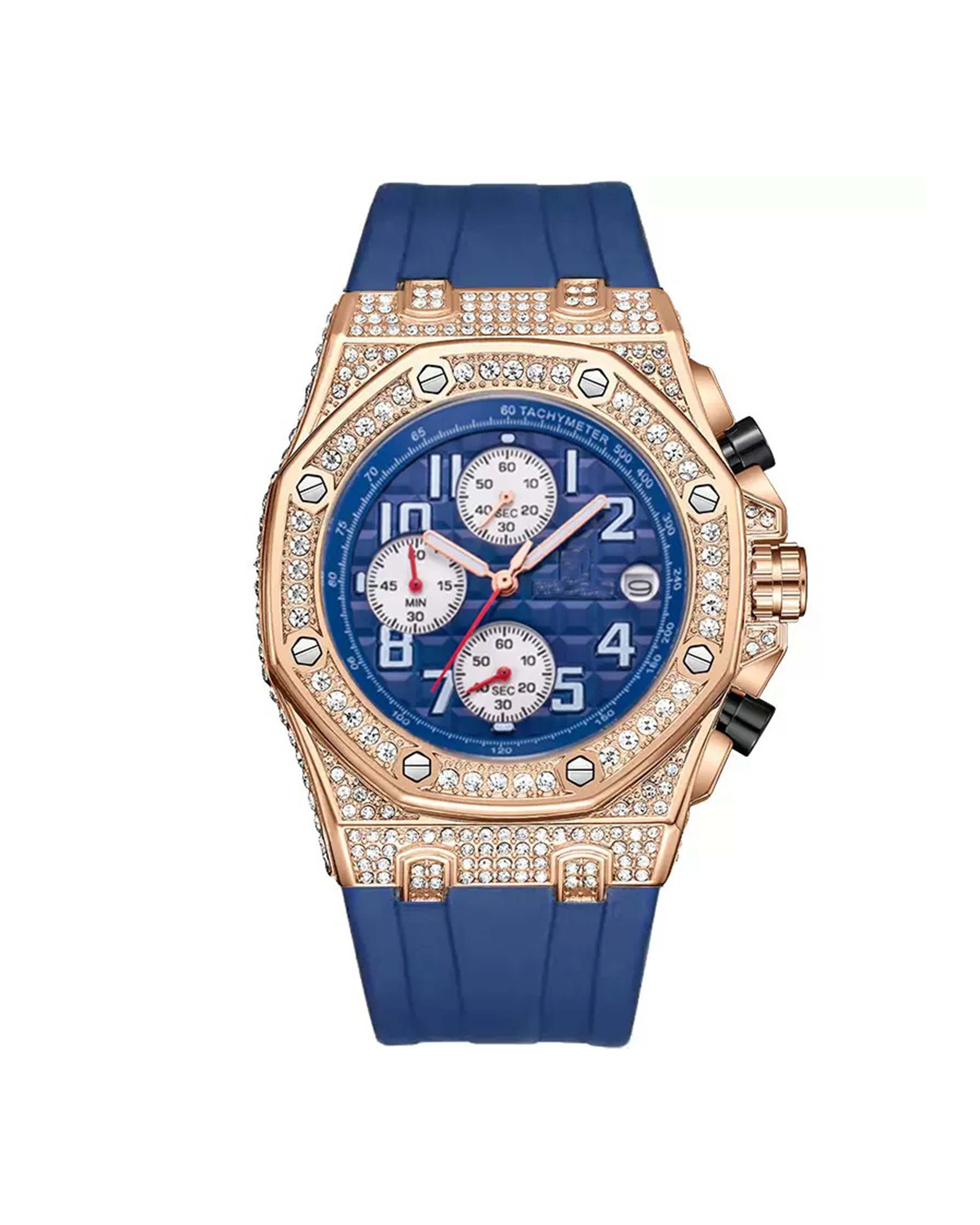 Herren Luxus Rebel X Serie Automatik Uhr mit diamantbesetzter Lünette