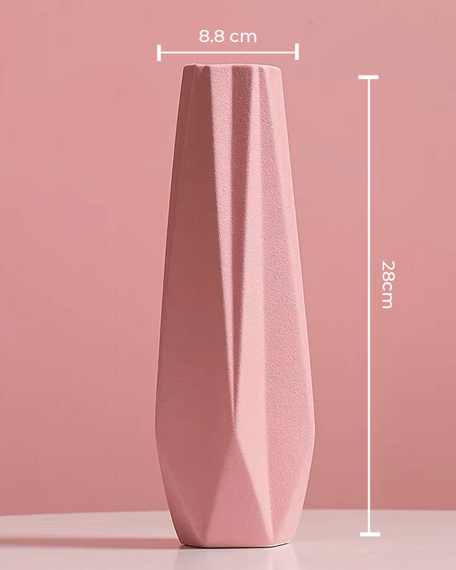 Pink Facet Ceramic Vase