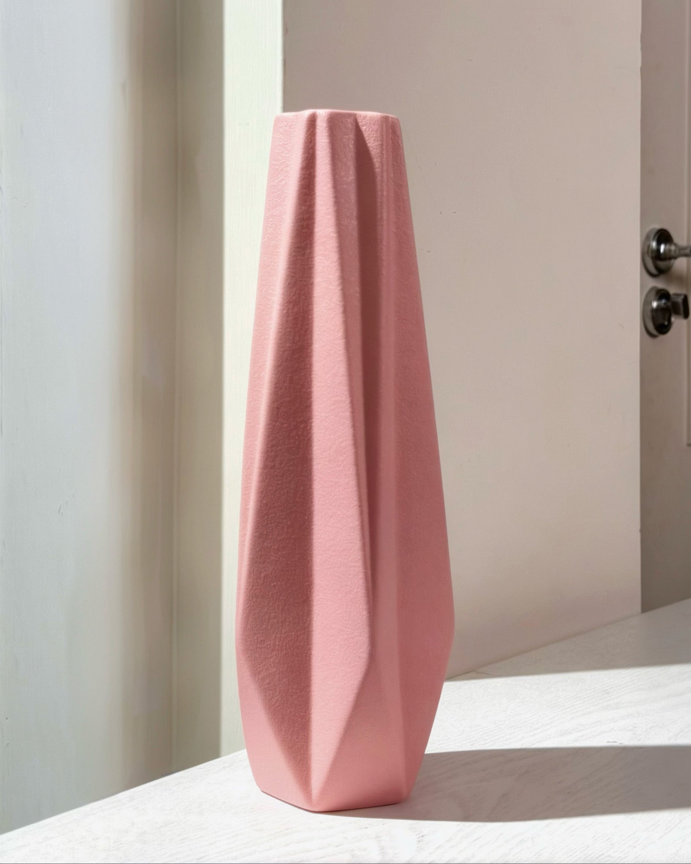 Pink Facet Ceramic Vase