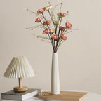 White Ribbed Ceramic Vase
