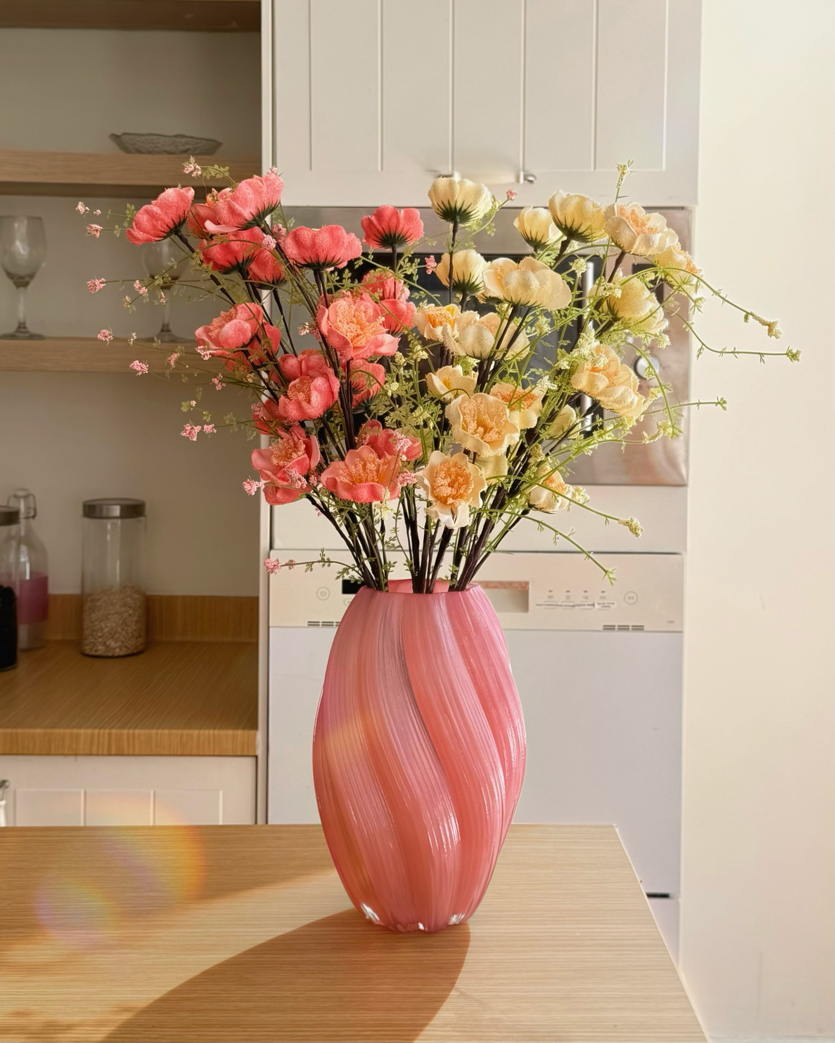 Pastel Yellow & Pink Azalea Artificial Flower Arrangement