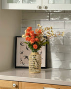 Faux Floral Arrangement - Orange PomPom & Cream Flower