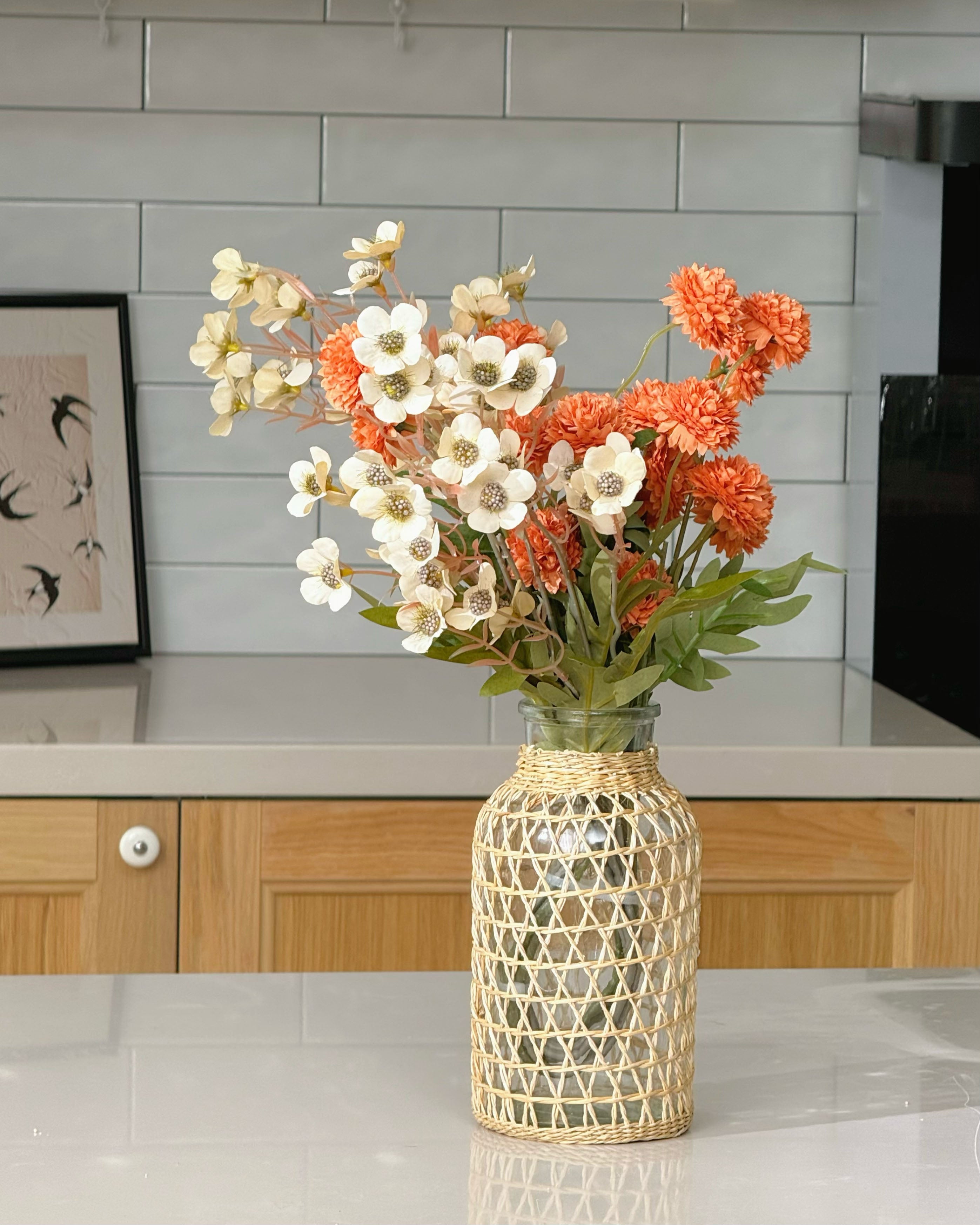 Woven Rattan Vase - Natural