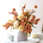 Faux Floral Arrangement - Terracotta Orchid & Multi-Bloom Mix