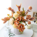 Faux Floral Arrangement - Terracotta Orchid & Multi-Bloom Mix