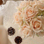 Faux Rose Arrangement - Champagne (10 Stems / 10 Roses)