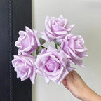 Faux Rose Arrangement - Lavender Rose (5 Stems / 5 Roses)