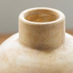 Textured Ceramic Round Vase - Light Yellow