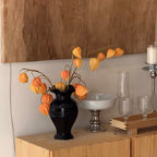 Faux Physalis Flower Arrangement - Light Orange (3 Stems)