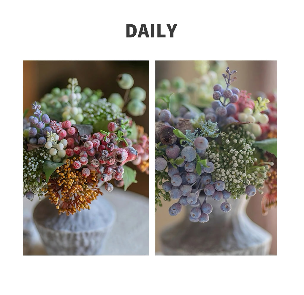 Ethereal Multicolor Berry & Foliage Artisan Artificial Floral Arrangement