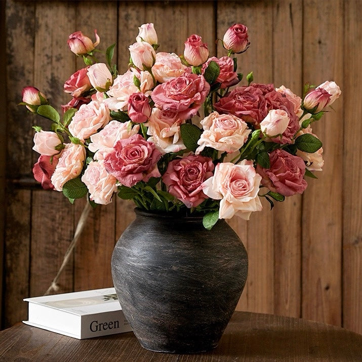 Fuchsia Edged Faux Rose Bouquet