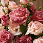 Fuchsia Edged Faux Rose Bouquet