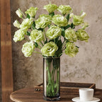 Elegant Green Lisianthus Faux Floral Arrangement