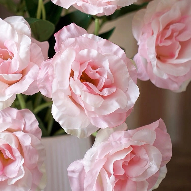 Elegant Pink Lisianthus Faux Floral Arrangement