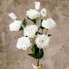 Elegant White Lisianthus Faux Floral Arrangement