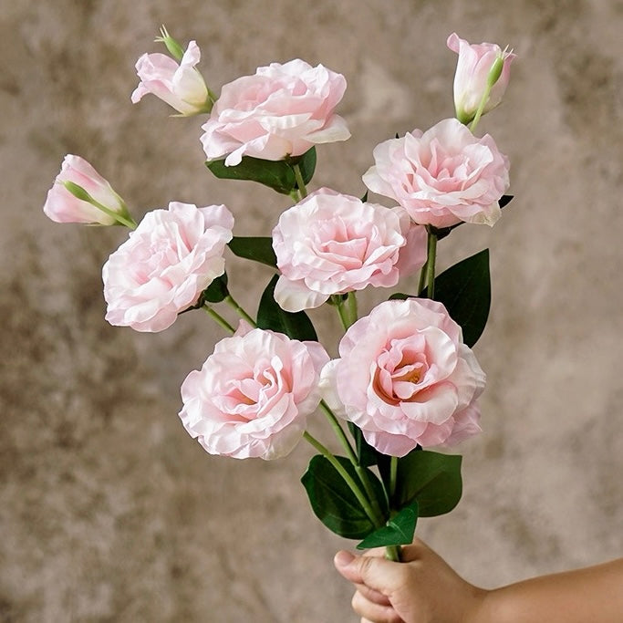 Elegant Pink Lisianthus Faux Floral Arrangement