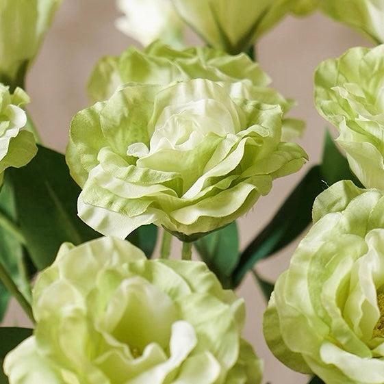 Elegant Green Lisianthus Faux Floral Arrangement