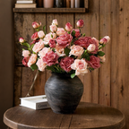 Fuchsia Edged Faux Rose Bouquet