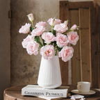 Elegant Pink Lisianthus Faux Floral Arrangement