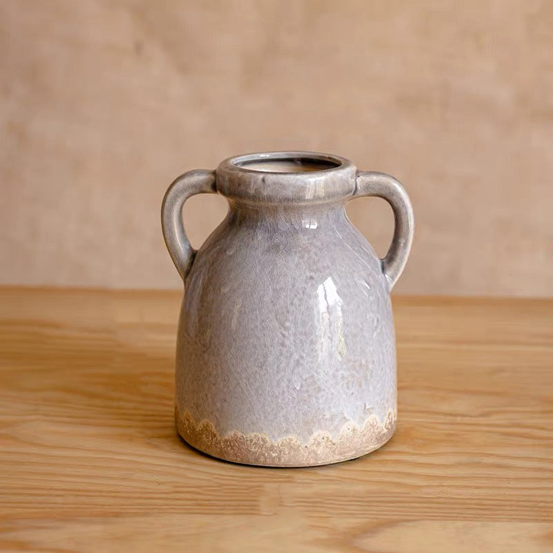 Vintage Double-Handled Ceramic Vase