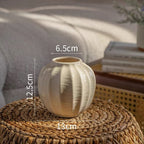 Vintage Wavy-Textured White Ceramic Vase