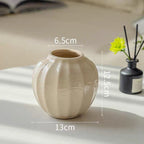 Vintage Wavy-Textured White Ceramic Vase