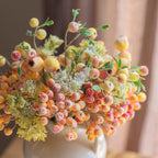 Elegant Orange-Toned Faux Blueberry & Berry Branch Arrangement