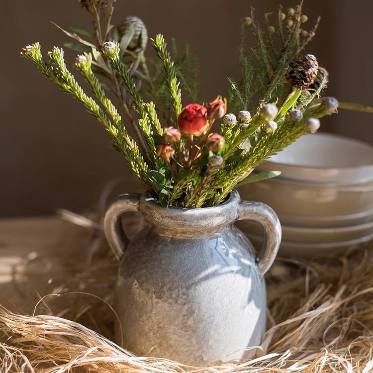 Vintage Double-Handled Ceramic Vase